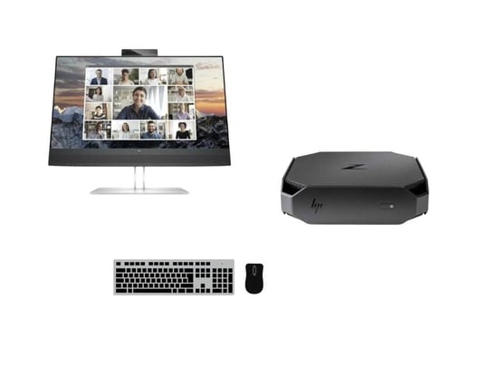 PC set HP Z2 Mini G4 Workstation + Monitor HP E24m G4 USB-C Conferencing Monitor