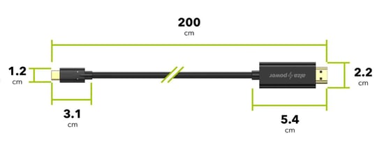 Cable HDMI AlzaPower Core USB-C to HDMI 4K 2m black – Obrázok 3
